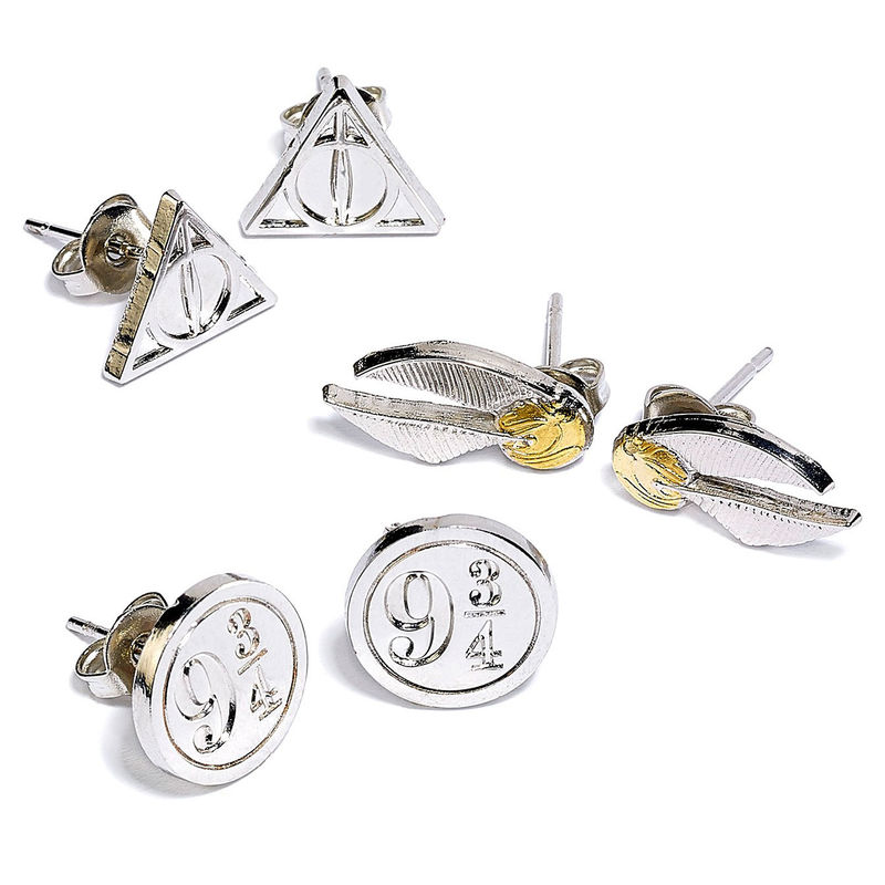 Harry Potter Deathly Hallows Golden Snitch Platform earrings set - Image 4
