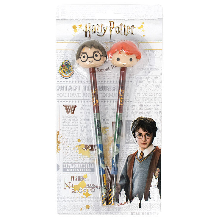Harry Potter Set 2 pencils with 3D eraser toppers - Image 2