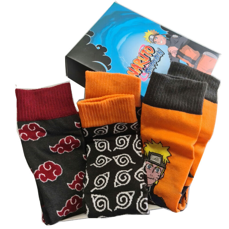 Naruto Shippuden assorted pack 3 socks adult