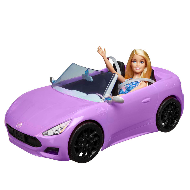 Barbie Purple Convertible + doll - Image 3