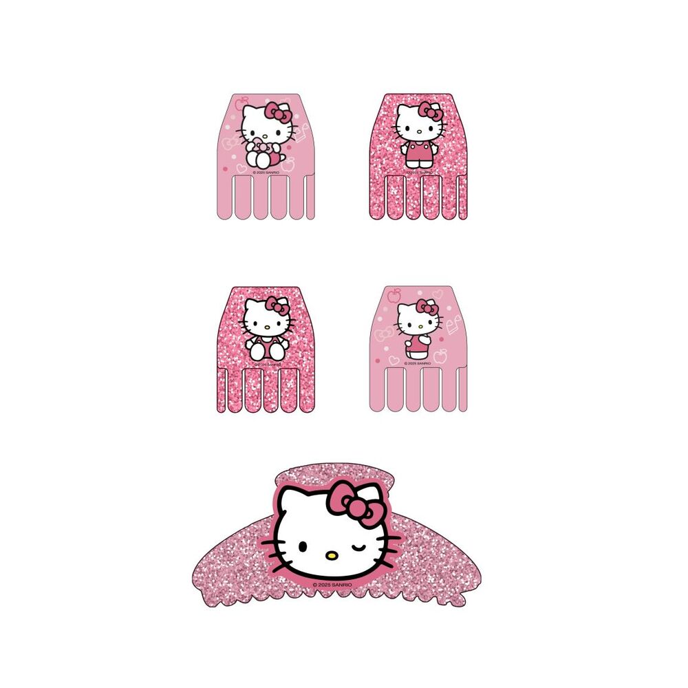 Hello Kitty Set 5 hair clips - Image 2