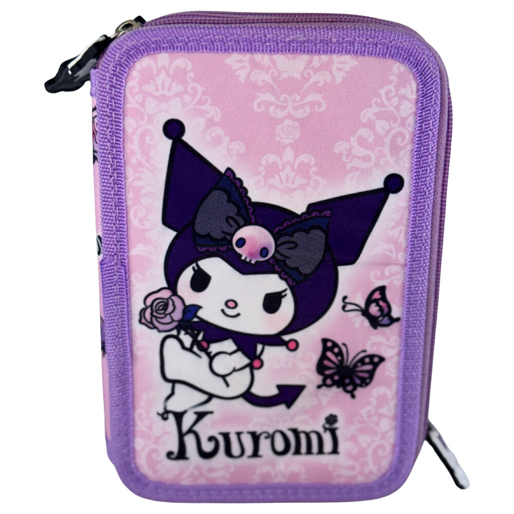 Hello Kitty Kuromi Purple triple pencil case - Image 2