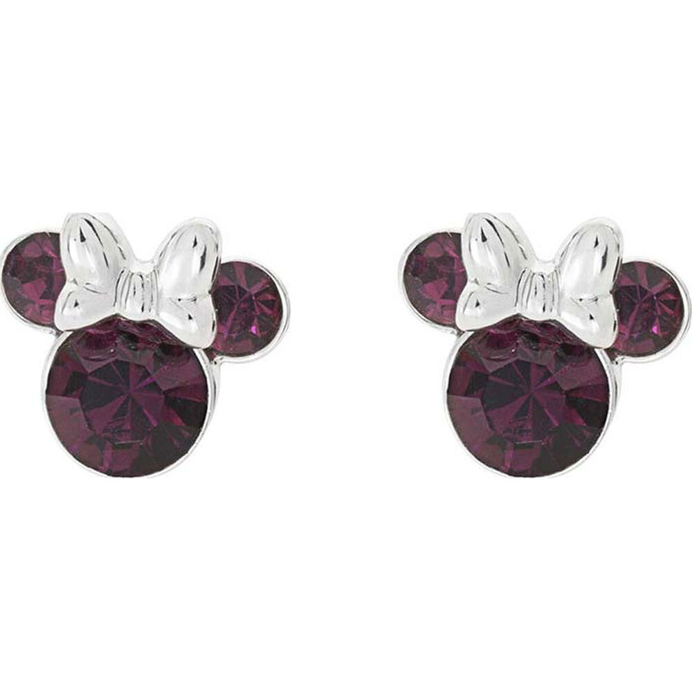 Disney Minnie February sterling silver earrings
