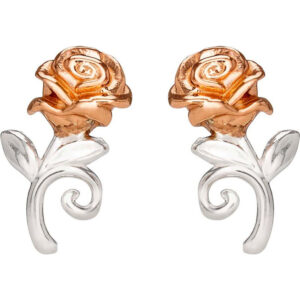 Disney Beauty and the Beast Rose sterling silver earrings