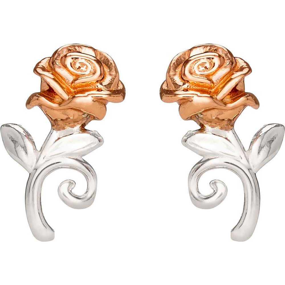 Disney Beauty and the Beast Rose sterling silver earrings