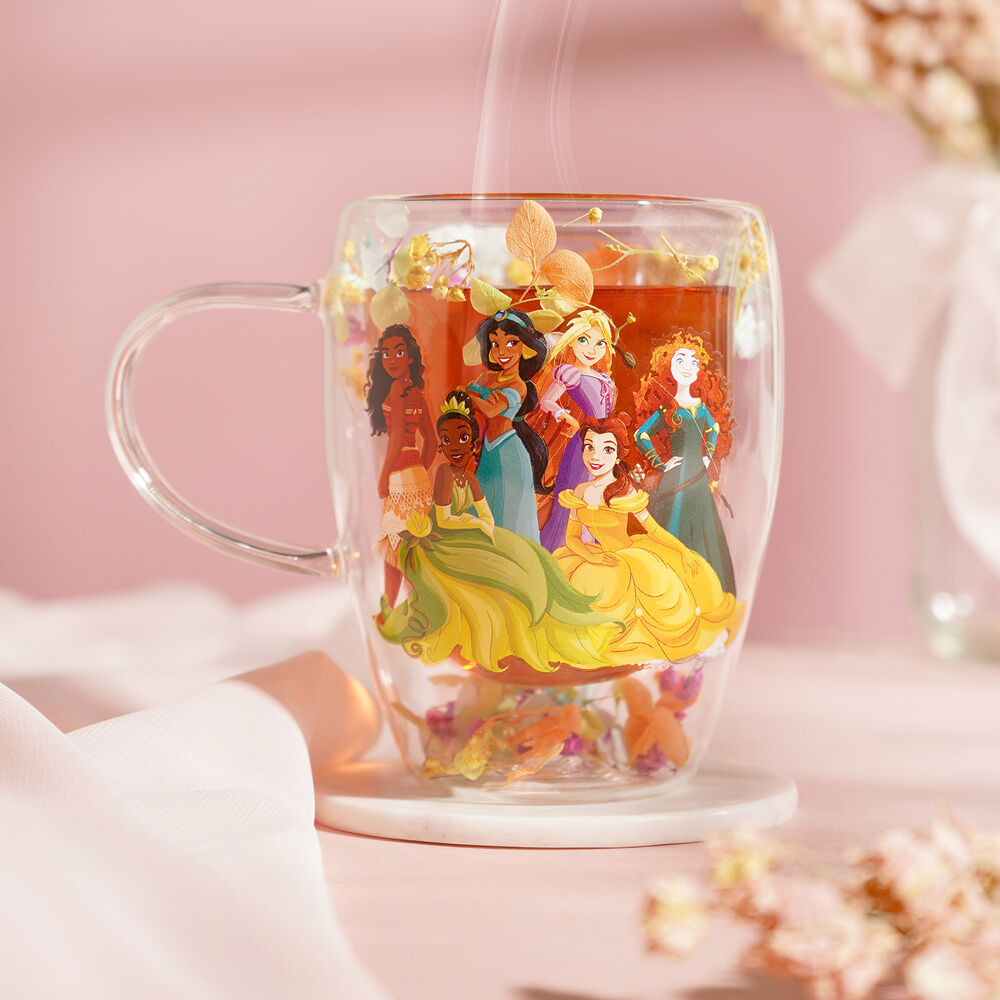 Disney Princess floral decorative glass mug - Image 4